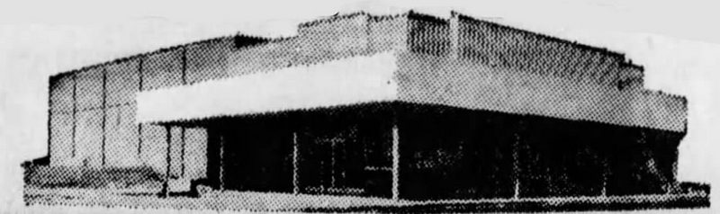 Aug 1971 rendering of theater Riverland Theatre, Sterling Heights